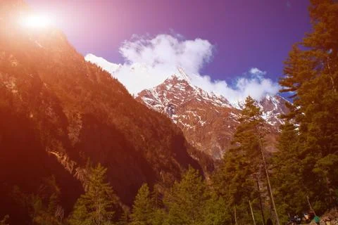 Snow capped mountains Stock Photos