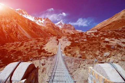Snow capped mountains. Stock Photos