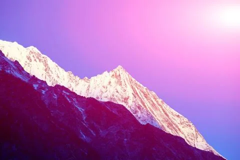 Snow capped mountains. Stock Photos