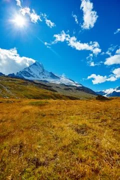 Snow capped mountains. Stock Photos