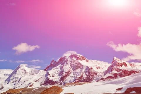 Snow capped mountains. Stock Photos