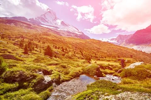 Snow capped mountains. Stock Photos
