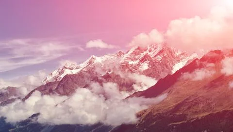 Snow capped mountains Stock Photos