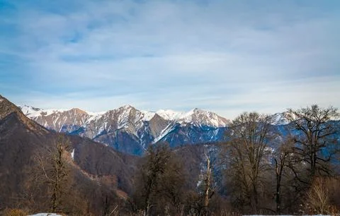 Snow capped mountains Stock Photos