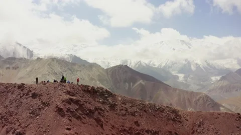 Snow-capped mountains, rocks and hills of the Pamirs Video stock 210186676