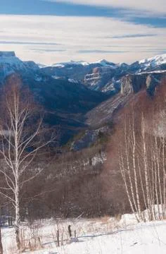 Snow-capped mountains in the winter Foto stock