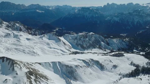 Snow-capped peaks of the Dolomites in the Italian Alps Stock Footage 233983553