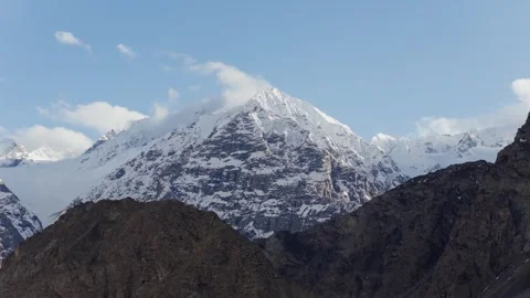 Snow-Capped Peaks of the Karakoram Range in Pakistan, Captured in Early Morning 스톡 동영상 314456711