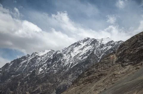 Snow-Capped Peaks over Diskit Valley, Ladakh Stock Photos