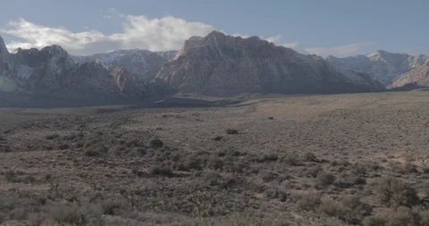 Snow Capped Red Rock Mountains in Las Vegas with Tilt-Shift Lens Video stock 89408482