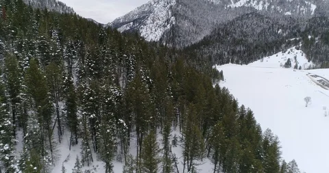 Snow-capped Trees at Scenic Tibble Fork Reservoir in the Rocky Mountains of Utah Video stock 102823710