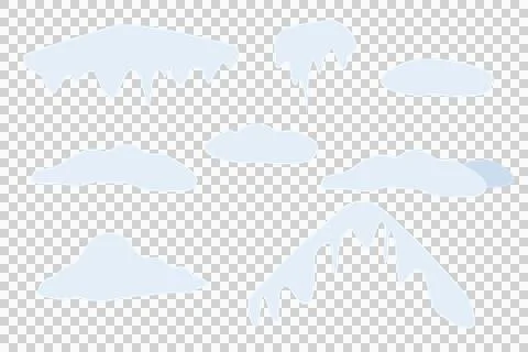 Snow caps set, icicles, snowballs and snowdrifts isolated Stock Illustration