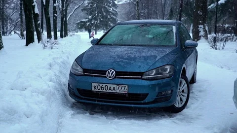 Snow car Stock Footage 85928165
