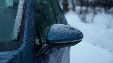 Snow car in the forest Stock Footage 85928147