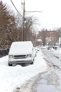 Snow car, storm Stock Photos