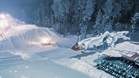 Snow cat timelapse Stock Footage 47502326