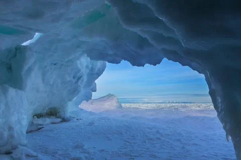 Snow caves of ice Stock-Fotos