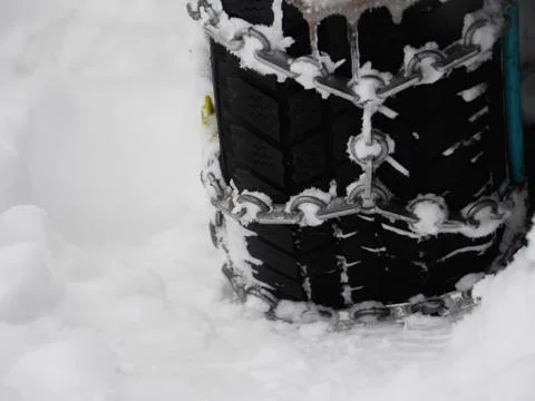 Snow chains winter Stock Photos