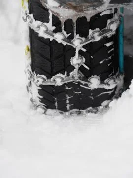 Snow chains winter Stock Photos