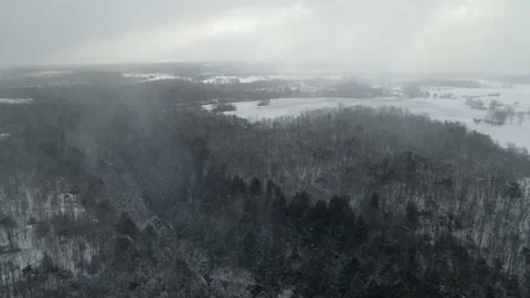 Snow on Christmas from 400 ft Stock Footage 231247414