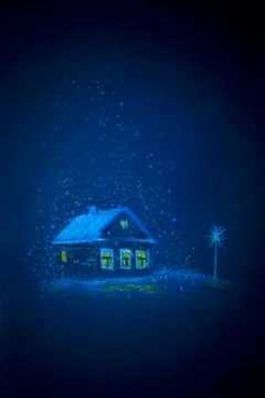 Snow in Christmas Stock Illustration
