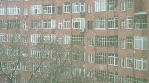 Snow in city Stock Footage 40538351