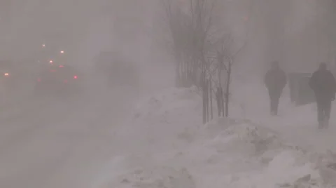 Snow in the city Stock Footage 47256825
