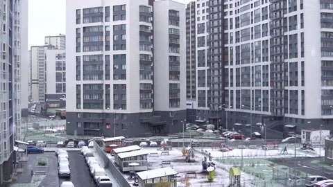 Snow in the city Video stock 143558988