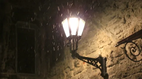 Snow city night Stock Footage 92731573