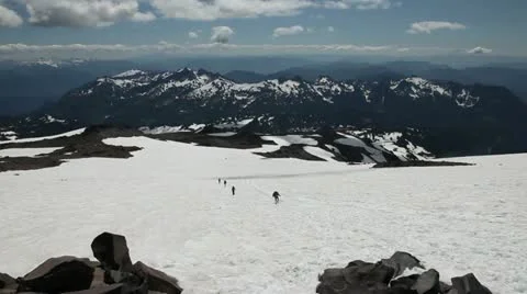 Snow clambing to the top Stock-Footage 10874548