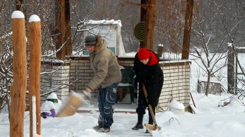 Snow cleaning Stock Footage 990299