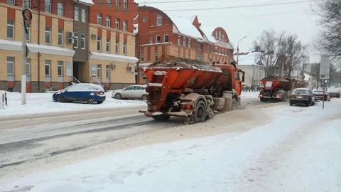 Snow cleaning Stock Footage 87654604
