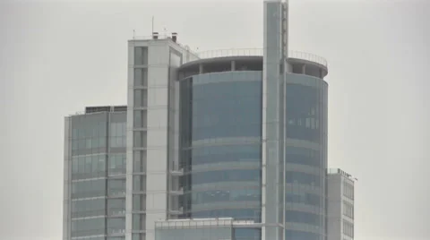 Snow clearance  Janitor with a snow shovel. Pan Video stock 59722553