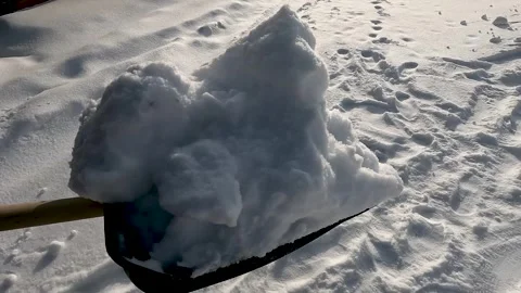 A Snow Clearing Experience: From the Struggle of Shoveling Snow to the Peaceful Stock-Footage 328622376