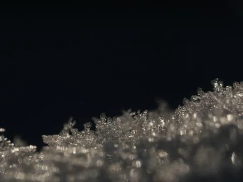 Snow close-up crystal Stock Photos