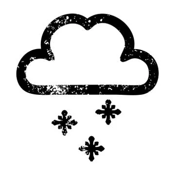 Snow cloud distressed icon Stock Illustration
