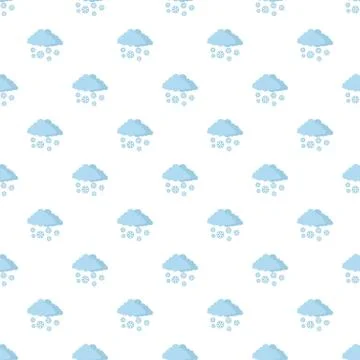Snow cloud holiday pattern seamless Stock Illustration