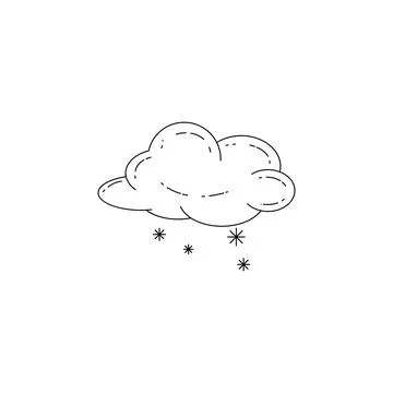 Snow cloud icon. Element of winter elements illustration. Thin line illustration Stock Illustration