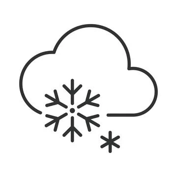 Snow cloud icon in line design. snow, cloud, winter, weather, snowfall, climate Stock Illustration