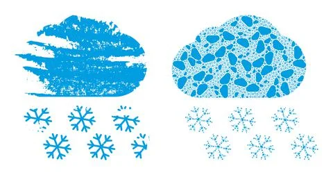 Snow Cloud Icon Recursive Mosaic and Grunge Textured Icon Stock Illustration