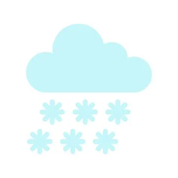 Snow cloud icon. Vector illustration in flat style isolated on white backgrou Stock Illustration