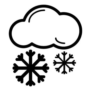 Snow cloud line icon, outline vector sign, linear style pictogram isolated on Stock Illustration