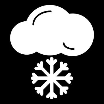 Snow cloud meteo icon. vector isolated on black Stock Illustration
