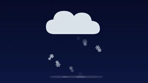 Snow cloud snowflakes falling winter navy weather loop 스톡 동영상 342612599