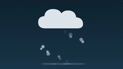 Snow cloud snowflakes falling winter ice weather loop Видео 342612609
