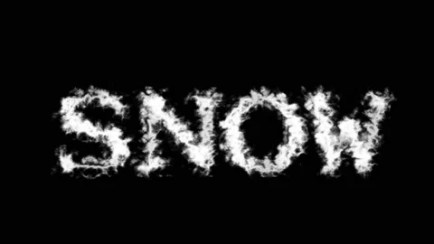 Snow cloud text effect black isolated background Stock Footage 138722006