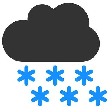 Snow Cloud Vector Icon Flat Illustration 스톡 일러스트