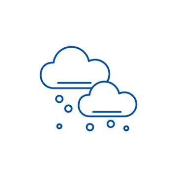 Snow clouds line icon concept. Snow clouds flat vector symbol, sign, outline 库存插图