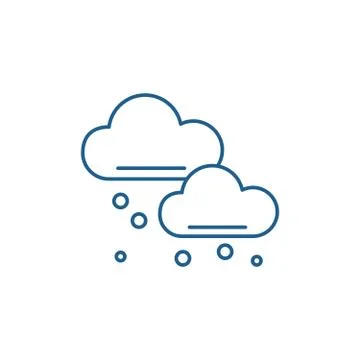 Snow clouds line icon concept. Snow clouds flat vector symbol, sign, outline Illustrazione stock