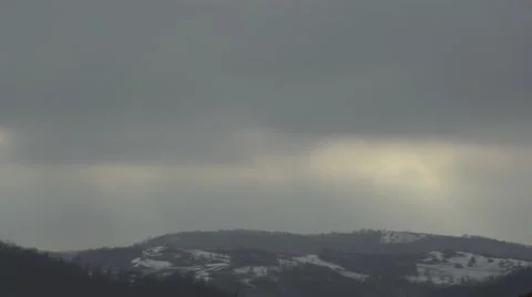 Snow Clouds Over Hills Timelapse Stock Footage 63845345